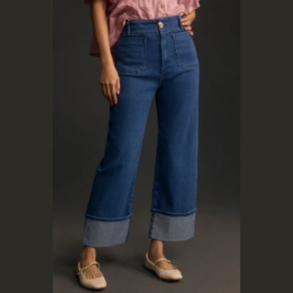 Maeve Colette Wide Leg Cuffed Jean - 33T - Picture 4 of 6
